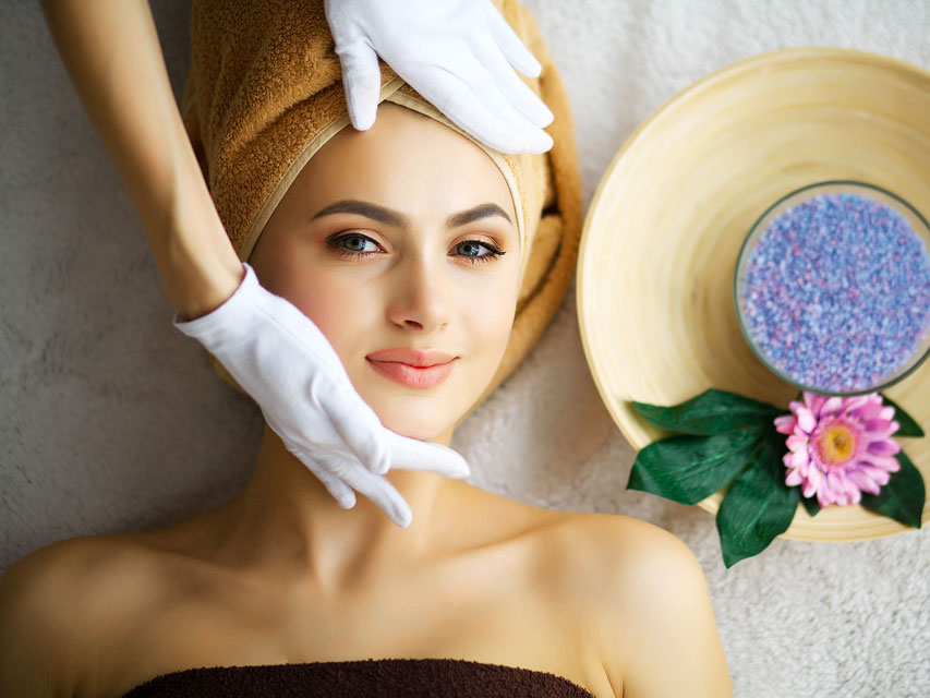 Luxury facial spa treatment for glowing skin